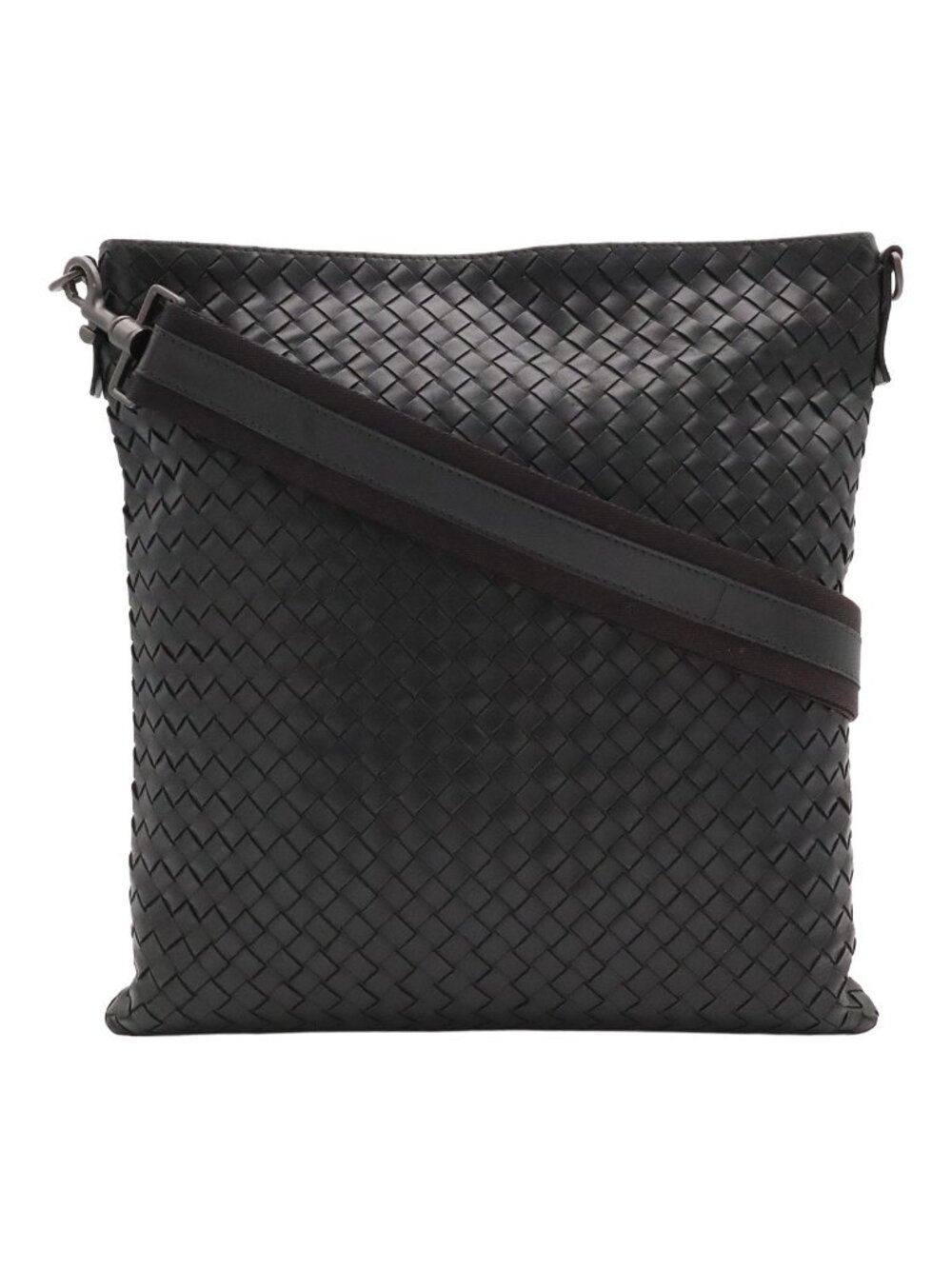 Bottega Veneta Intrecciato Shoulder Bag Crossbody Leather Black